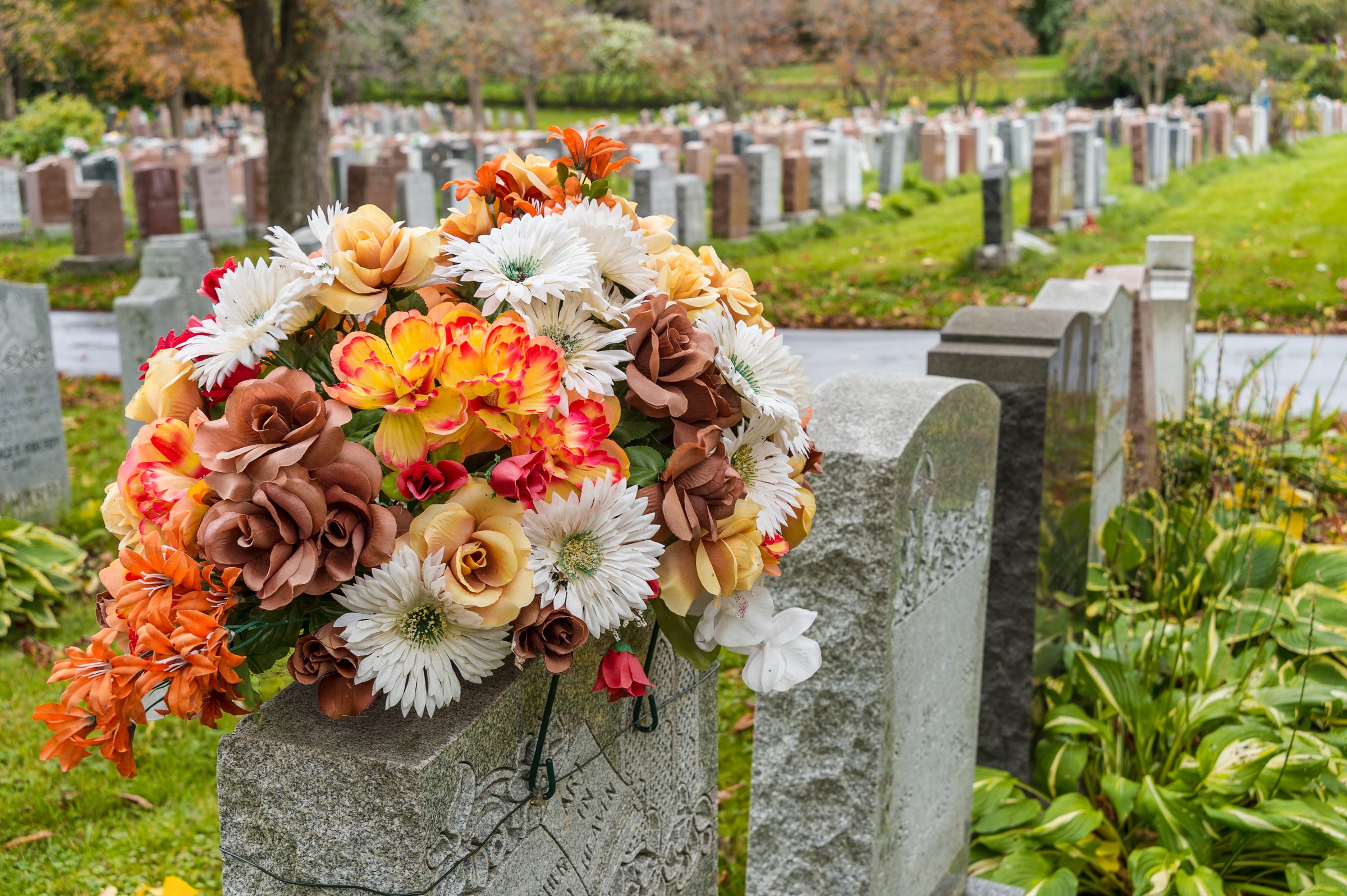 Planting on a grave